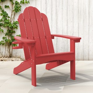 Arceso Adirondack Chairs with Cup Holder, 300lbs Weather Resistant - 1 of 4