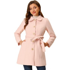 INSPIRE CHIC Women's Winter Elegant Lapel Collar Long Trench Coat - 1 of 4