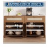 Brown Rattan Sideboard Buffet Cabinet, Farmhouse Natural Storage Accent Cabinets With Drawer And Adjustable Shelf For Home Living Room Entryway - 4 of 4