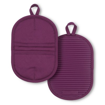 Beet Silicone and Cotton Pot Holder Set