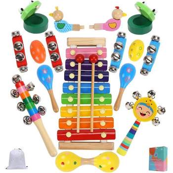Wooden Kid Musical Instruments Kids Toys Musical Instruments Toys Wooden Percussion Instruments with Xylophone Rattles