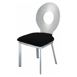 Acme Furniture Set of 2 Hagelin Side Chair Black/Chrome, Silver Black