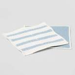 2pk Cotton Striped Scrubbers Blue - Threshold™
