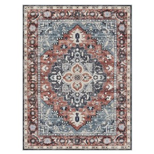 SONGMICS HOME 12*9ft Area Rug, Non-Slip Carpet, Traditional Vintage Style, Machine Washable coffee brown - 1 of 4