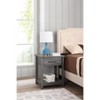 Vynxaria Chic Contemporary Nightstand - Gray, 24"Hx20"Wx19"D, Space-Efficient, Durable Construction, Easy Assembly, Bedroom Furniture - 4 of 4