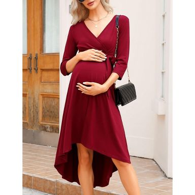 open lace back dress Latched Mama Ribbed Midi Nursing Slit Dress