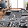 Indoor Modern Geometric Area Rugs Striped Abstract Low Pile Carpets for Living Room Bedroom Washable Non Slip Thin Soft Floor Carpet - 4 of 4