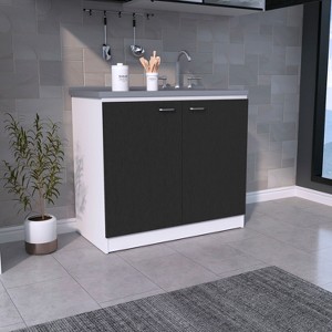Depot E-Shop Freestanding Sink, Double Door Cabinet, Two Shelves - 1 of 4