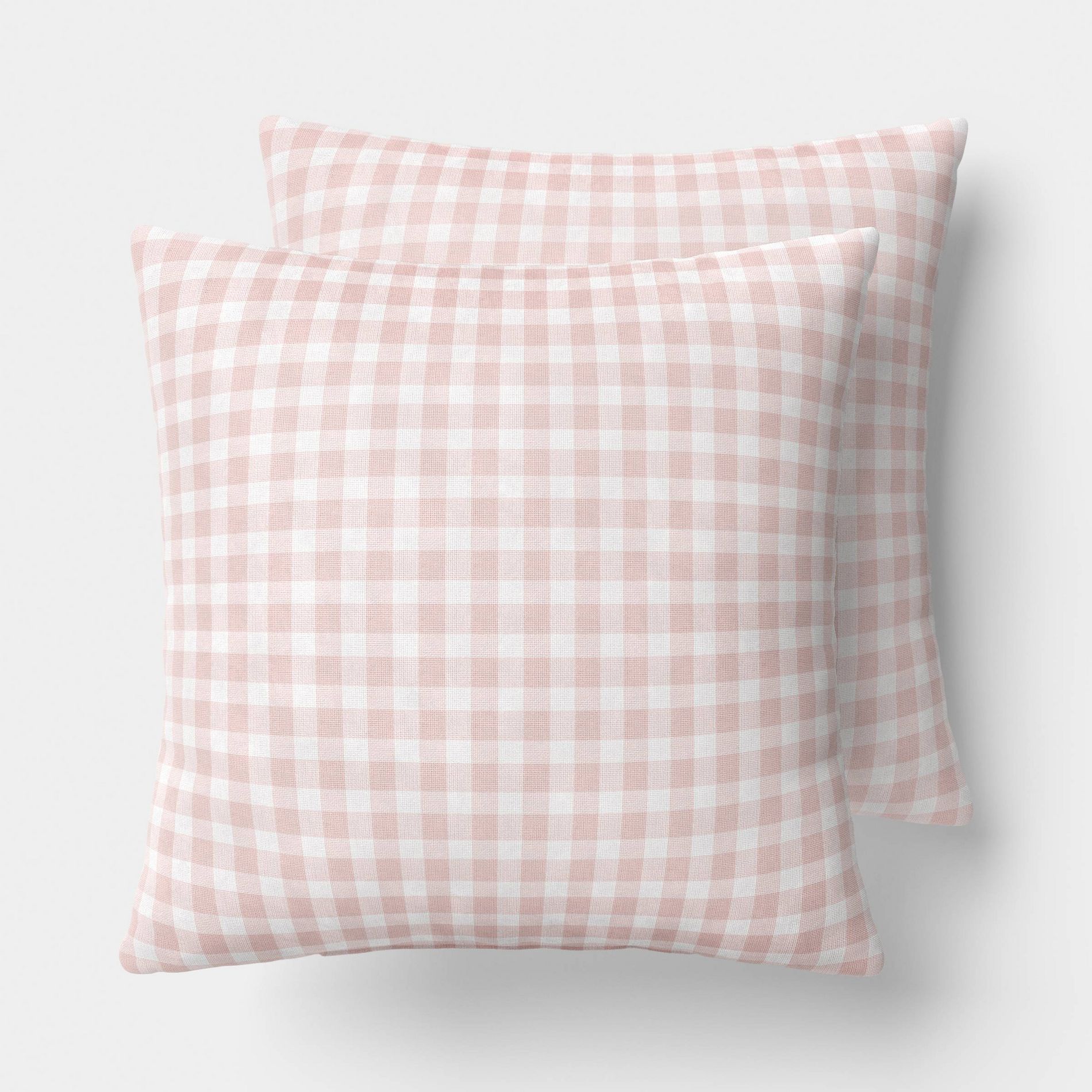 2pk Window Pane Gingham Toss Throw Pillow Pink - Room Essentials™
