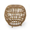 CAVINAS Boho Faux Rattan Patio Side Table, Open-Weave Outdoor Side Tables, Woven Texture Outdoor End Table for Patio - 3 of 4