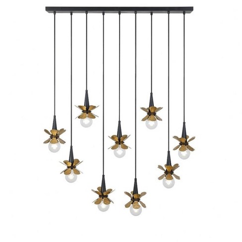 Savoy House Portinatx 9 - Light Chandelier in  Satin Black/Hammered Gold - image 1 of 3