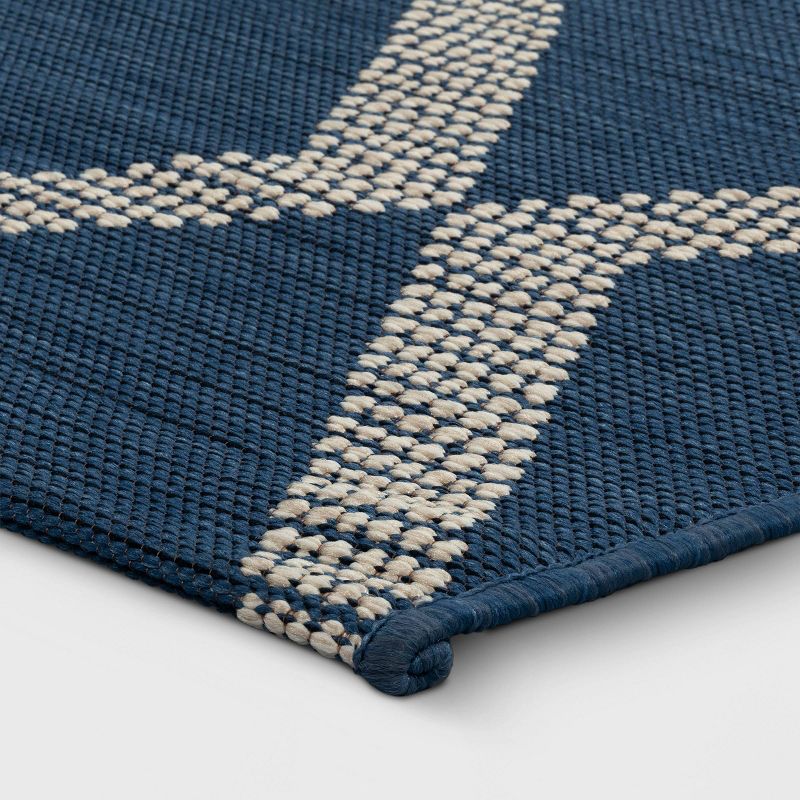 Mattias Diamond Rectangular Woven Outdoor Area Rug Blue Denim - Threshold™ designed with Studio McGee, 4 of 8