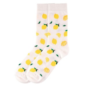 Women's Zesty Lemon Novelty Face Novelty Socks - 1 of 3
