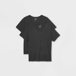 Women's Plus Size Short Sleeve V-Neck 2pk Bundle T-Shirt - Universal Thread™ Dark Gray 4X
