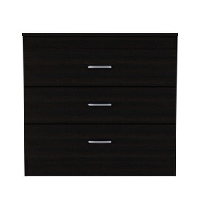 HomeRoots 32" Black Three Drawer Dresser - 1 of 3