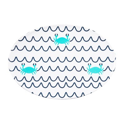 Beachcombers Crab Wave Melamine Platter
