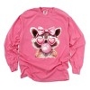 Valentine Raccoon With Bubblegum - Women's Garment Dyed Long Sleeve Graphic T-Shirt - 2 of 4