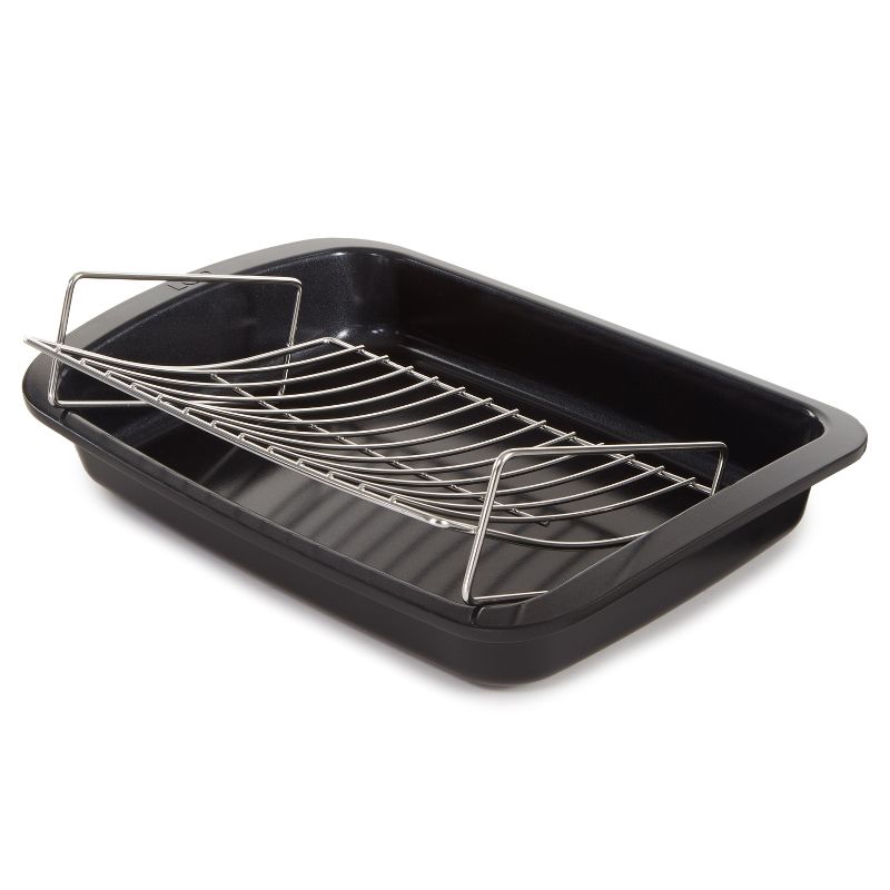 BergHOFF Graphite Non-stick Recycled Cast Aluminum Roaster with Removable Rack 16.5" X 11" X 2.75", 1 of 11