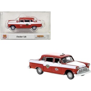 1974 Checker Cab Red and White "Kalamazoo" 1/87 (HO) Scale Model Car by Brekina - 1 of 3