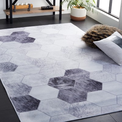 Ivory Synthetic Fur Hand-knotted Rectangular Rug 6' x 9'