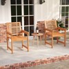 Tangkula Patio Chairs Set of 4 Outdoor Wooden Dining Chairs w/ Inclined Backrests - 2 of 4