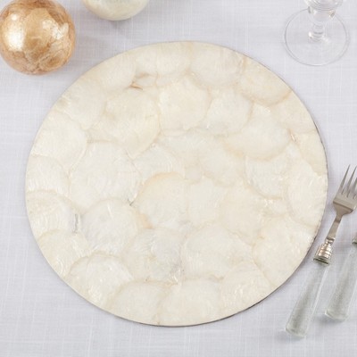 Gold Capiz Shell and Resin Round Placemats, Set of 4