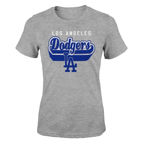 Los Angeles Dodgers Justice Girls Youth Tri-Blend Heart Bling T-Shirt -  Royal/White