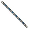 Black Bow Jewelry Men's Titanium Blue Carbon Fiber & Black Rubber Link Bracelet, 8.5 In - 2 of 4
