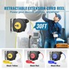 VEVOR Retractable Extension Cord Reel, 30 FT, Heavy Duty 16AWG/3C SJTOW Retractable Power Cord Reel with Lighted Triple Tap Outlet, Black - 3 of 4
