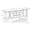 Vynxaria Transitional TV Media Stand, 72 Inch, Black, Solid Wood, 2 Drawers, 2 Doors - 4 of 4