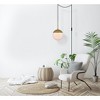 Elegant Lighting Eclipse 1 Light Brass plug in pendant With Frosted White Glass - 2 of 4