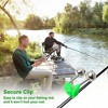 Unique Bargains Fishing Spring Loaded Clamp Fishing Rod Bells Silver Tone Green 10 Pcs - 2 of 4