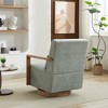 Sapphtopaz Linen Swivel Accent Chair Upholstered Swivel Bedroom Chair with High Backrest Wood Armchair Accent Chairs for Living Room, Nursery - 4 of 4