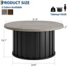 Garvee Round Coffee Table, Mid Century Modern Coffee Table with Metal Base, 31.9" Fluted Center Table for Living Room, Home Small Space, - 4 of 4
