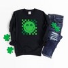 Simply Sage Market Women's Graphic Sweatshirt Clover Eyes Smiley St. Patrick's Day - 3 of 3