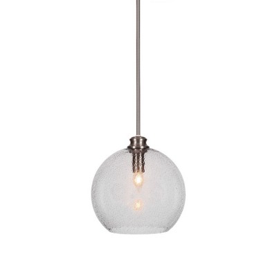 Toltec Lighting Kimbro 1 - Light Pendant in  Brushed Nickel with 11.75" Smoke Bubble Shade