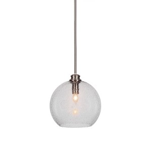 Toltec Lighting Kimbro 1 - Light Pendant in  Brushed Nickel with 11.75" Smoke Bubble Shade - 1 of 1