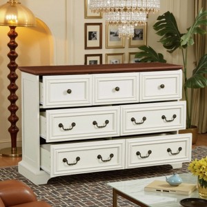 FURNIinspire Dressers 7 Drawers Dresser, Natural Texture Storage Dressers Organizer For Bedroom, Living Room, Multicolored, 47.25"*15.5"*31.5" - 1 of 4