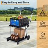 Shopping Cart, 2 Tier Collapsible Folding Grocery Cart with Removable Crate - 198 Lb Capacity, Wheels for Supermarket Home Blue - 2 of 4