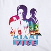 Women's Miami Vice crockett And Tubbs Cap Sleeve Baby Rib Crop Top - 3 of 4