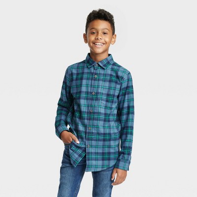 Boys' Button-Down Long Sleeve Flannel Shirt - Cat & Jack™