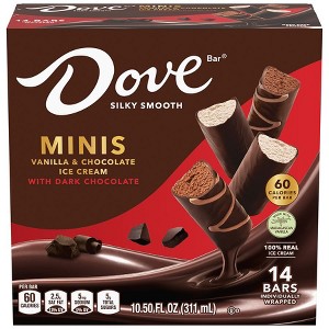 Dove Mini Ice Cream Bars Vanilla and Chocolate with Dark Chocolate 10.50 fl oz - 1 of 1