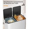 60L/16 Gal Kitchen Trash Can with Separate Lids,2×8 Gal Pedal Trash Bin - 3 of 4