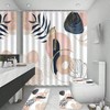 4PCS Boho Cute Shower Curtain Set, Modern Abstract Bathroom Decor with Rugs, Waterproof Mat Shower Curtain: 70.8"L X 70.8"W - 2 of 4