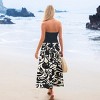 Women's Chic Strapless Maxi Dress with Tropical Floral Print - Cupshe - 2 of 4