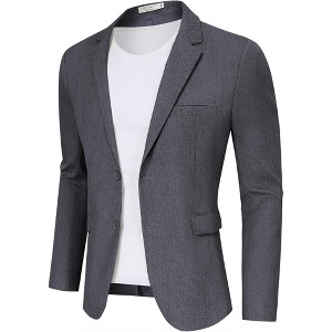 Blazers for Men Business Casual Suit Jacket 2 Button Regular Fit Casual Blazer Fashion Mens Jackets Blazers - 1 of 4