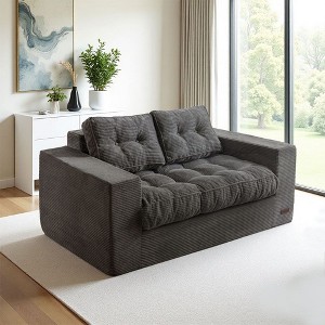 MAXYOYO Bean Bag Chair for Adults, Upholstered Floor Sofa with Armrests, Loveseat Boneless Couch for Bedroom Living Room - 1 of 4