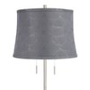 360 Lighting Abba Modern 65" Tall Standing Floor Lamp Skinny Pole Twin Pull Chain Silver Metal Brushed Steel Finish Bedroom Drum Tieling Gray Shade - 2 of 4
