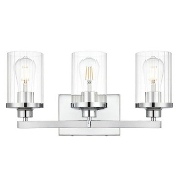 Elegant Lighting Saanvi 3 light Chrome and Clear Bath Sconce