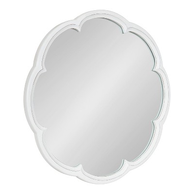 Kate and Laurel Maren Scalloped Wall Mirror, 26" Diameter, White
